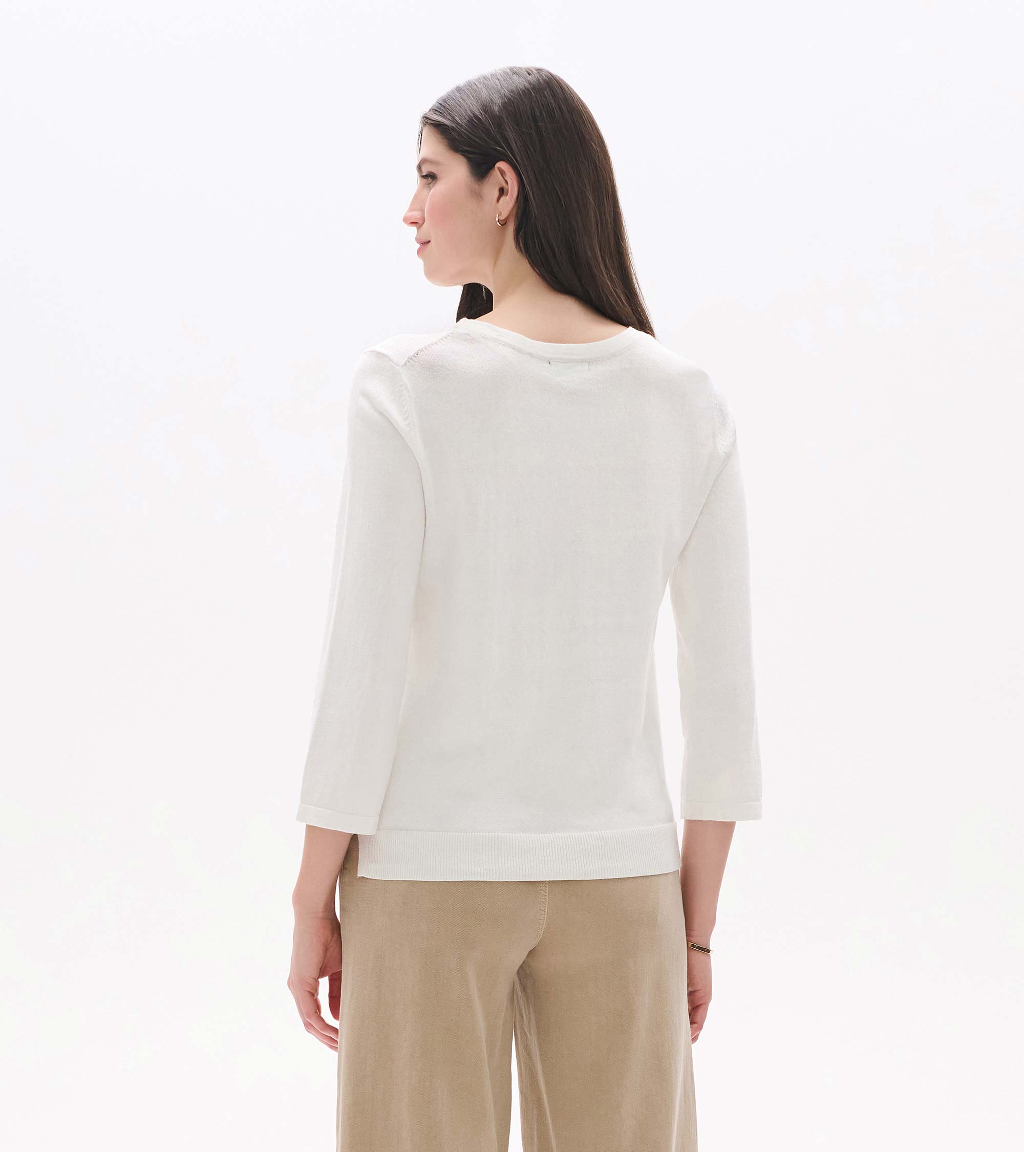 3/4 Sleeve Knit Top - White | Hatley Outlet Women