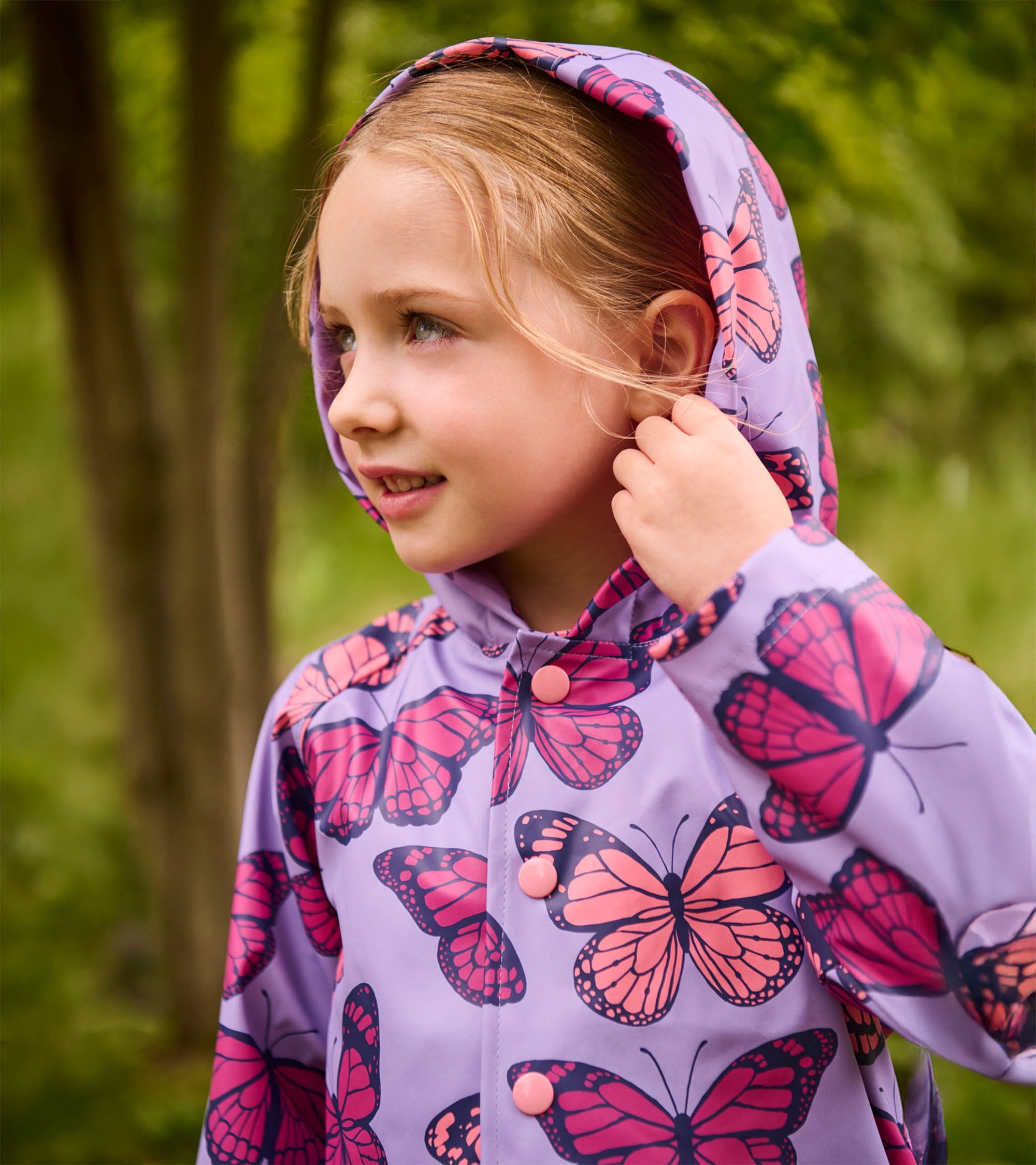 Girls Violet Butterflies Rain Jacket | Hatley Sale Girls