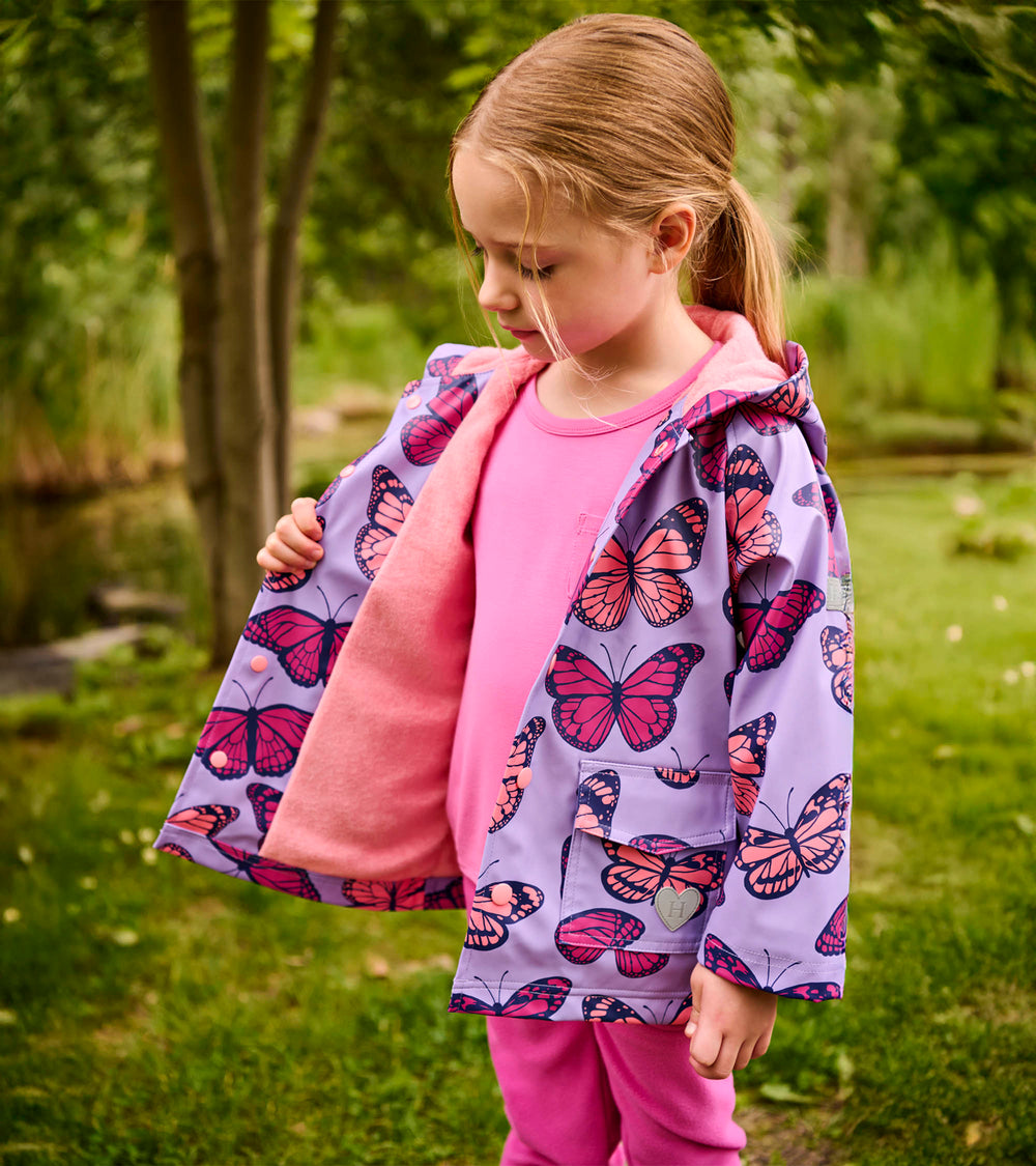 Girls Violet Butterflies Rain Jacket | Hatley Sale Girls