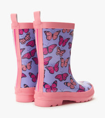 Girls Violet Butterflies Shiny Rain Boots | Hatley Onsale Girls