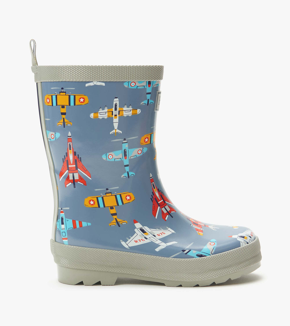 Boys Airplanes Shiny Rain Boots | Hatley Onsale Boys