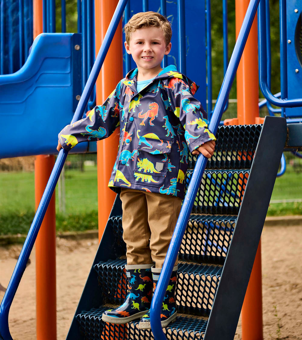 Boys Neon Dinos Rain Jacket | Hatley For Boys
