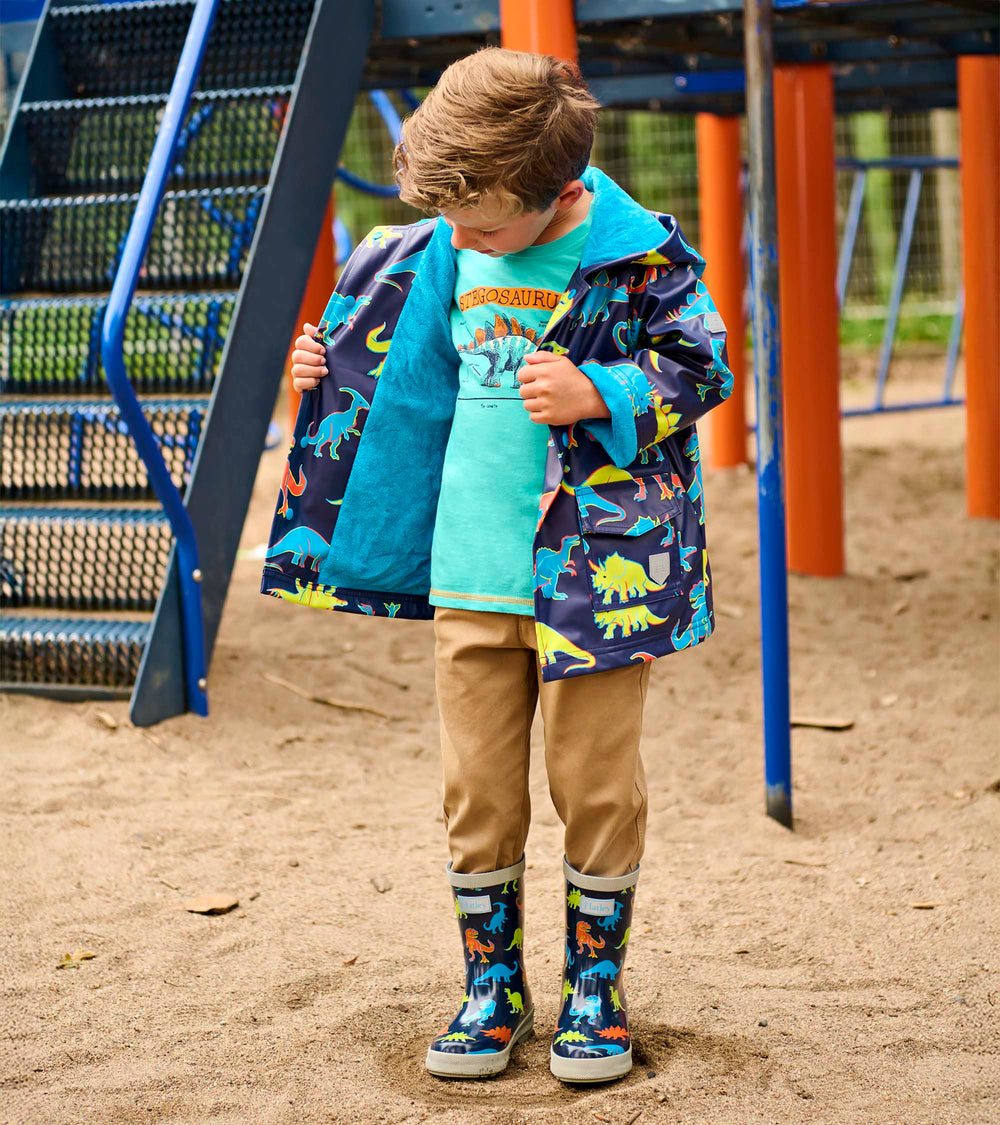 Boys Neon Dinos Rain Jacket | Hatley For Boys