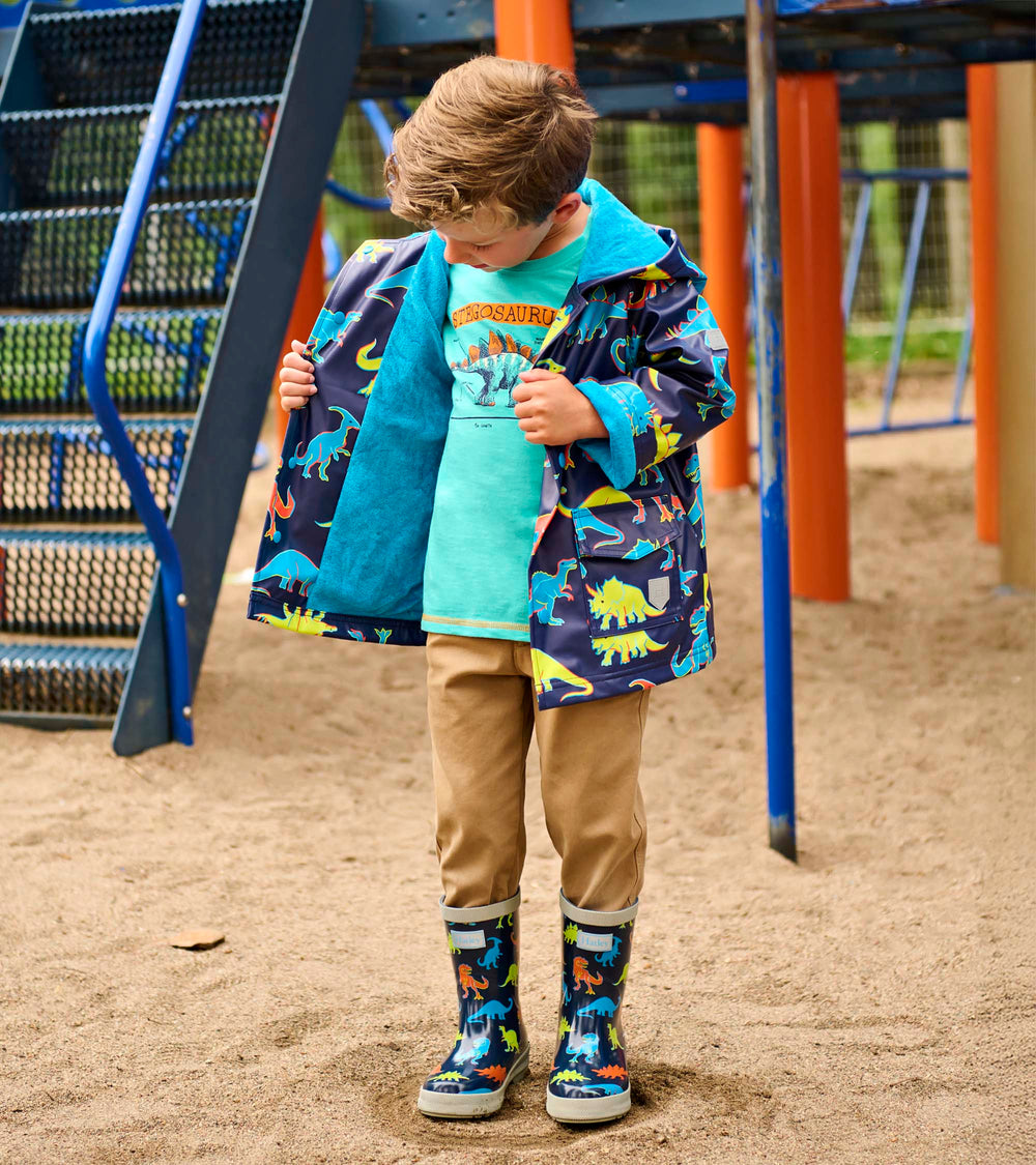 Boys Neon Dinos Rain Jacket | Hatley For Boys