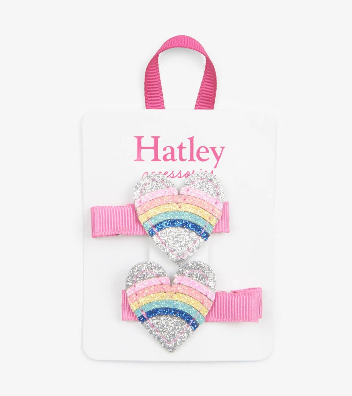 Hatley Accessories | Girls Rainbow Hearts Glitter Hair Clips