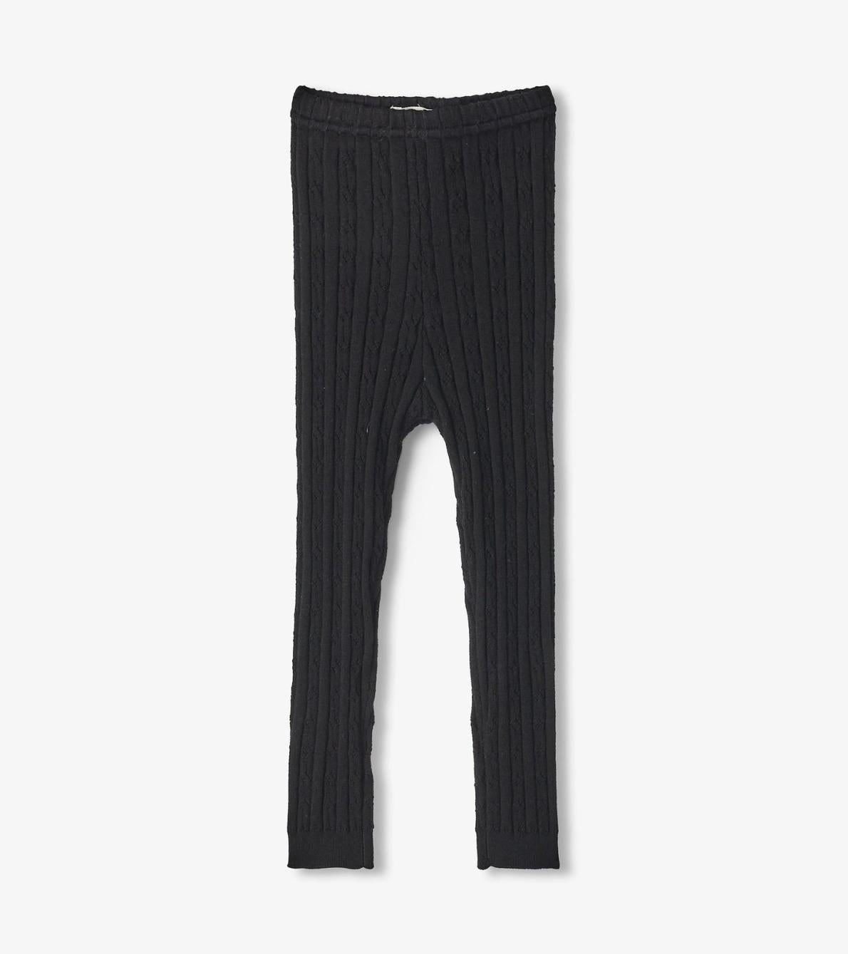 Hatley Bottoms | Baby &amp; Toddler Baby Girls Black Cable Knit Leggings