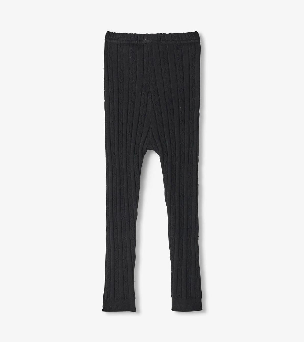 Hatley Bottoms | Baby &amp; Toddler Baby Girls Black Cable Knit Leggings