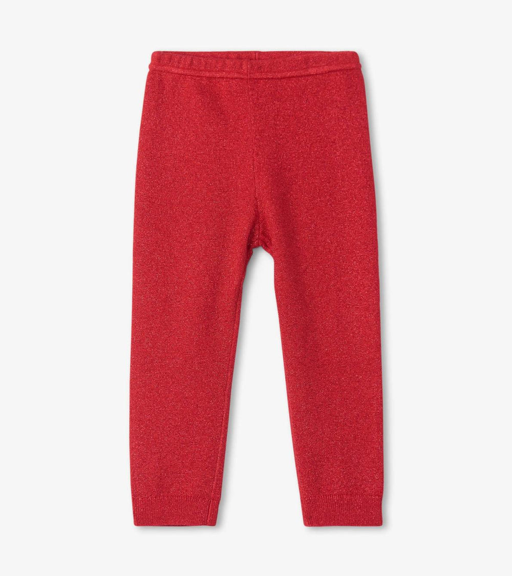Hatley Bottoms | Baby &amp; Toddler Baby Red Shimmer Cable Knit Leggings