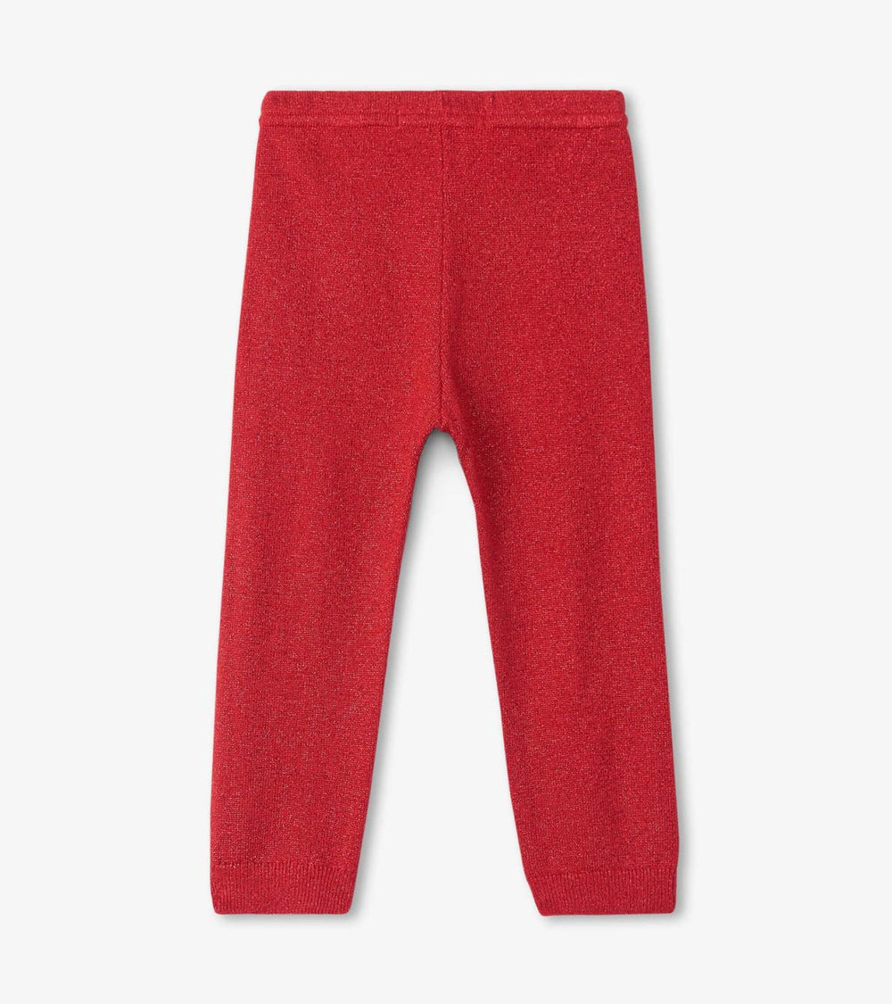 Hatley Bottoms | Baby &amp; Toddler Baby Red Shimmer Cable Knit Leggings