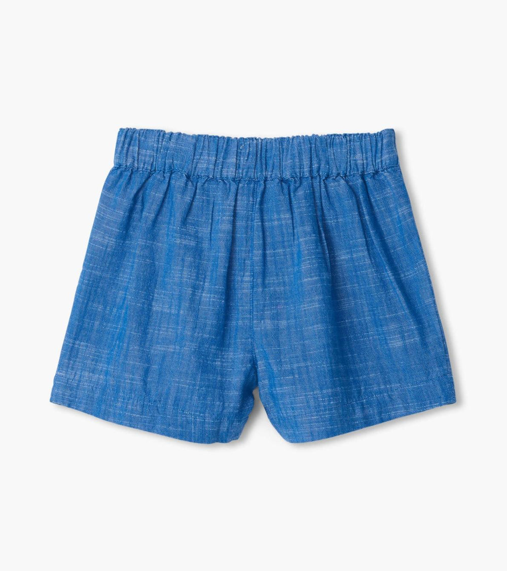 Hatley Bottoms | Girls Girls Belted Chambray Paper Bag Shorts