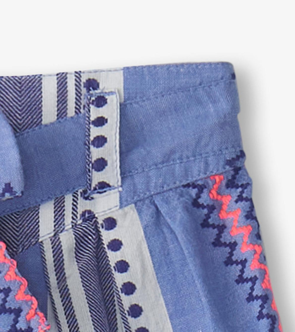 Hatley Bottoms | Girls Girls Boho Stripe Paper Bag Shorts