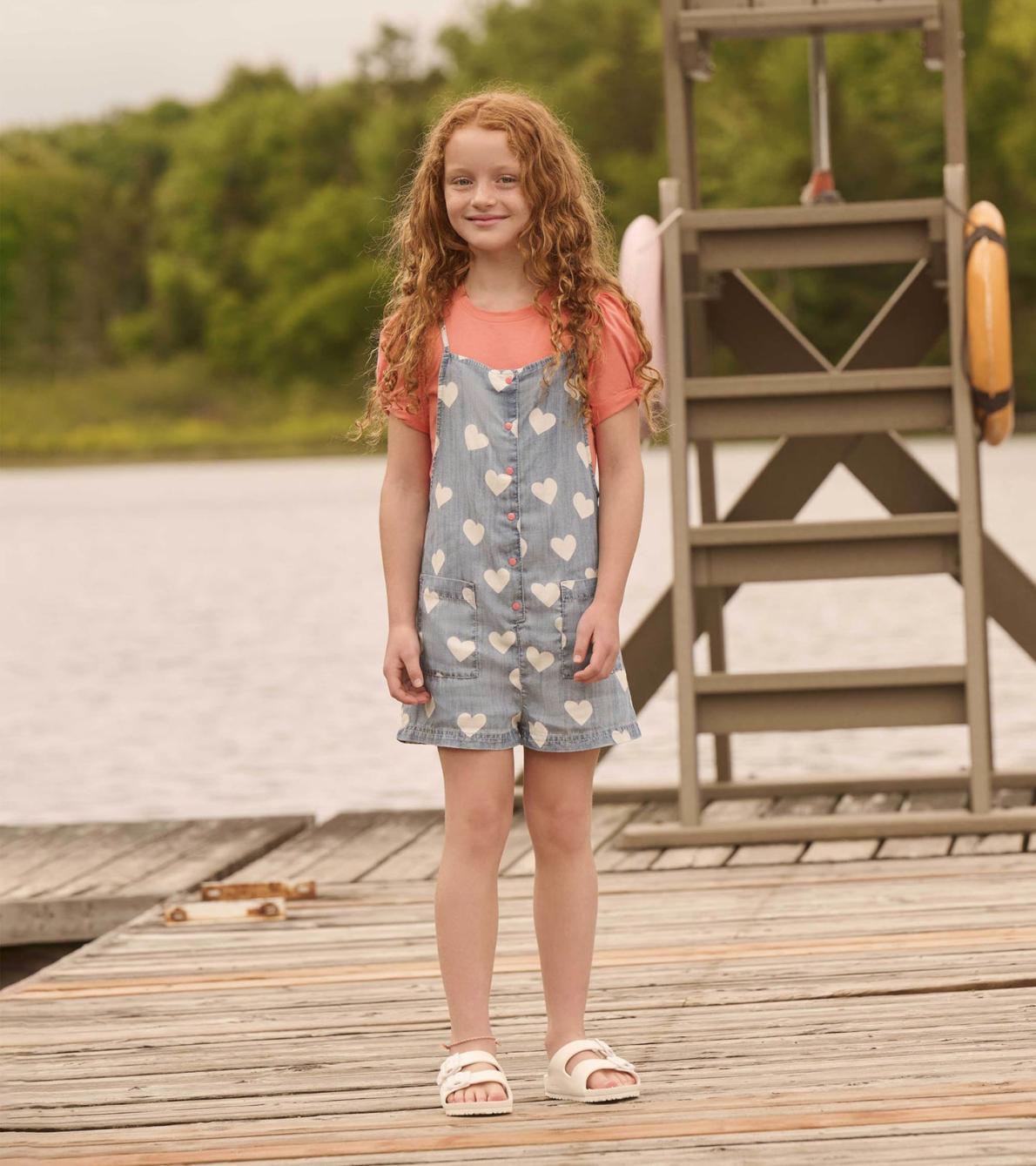 Hatley Bottoms | Girls Girls Hearts Slouchy Overalls