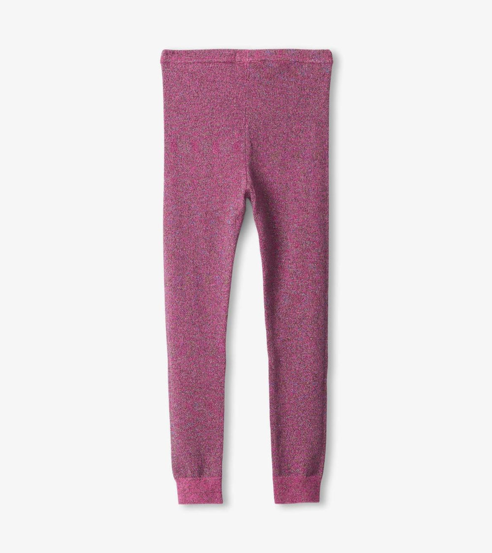Hatley Bottoms | Girls Girls Pink Glitter Knit Leggings