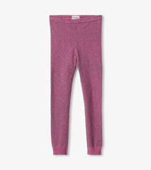 Hatley Bottoms | Girls Girls Pink Glitter Knit Leggings