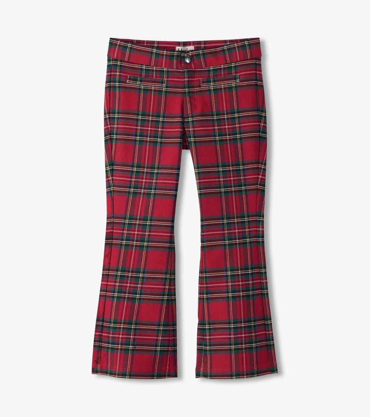 Hatley Bottoms | Girls Girls Red Plaid Flared Pants
