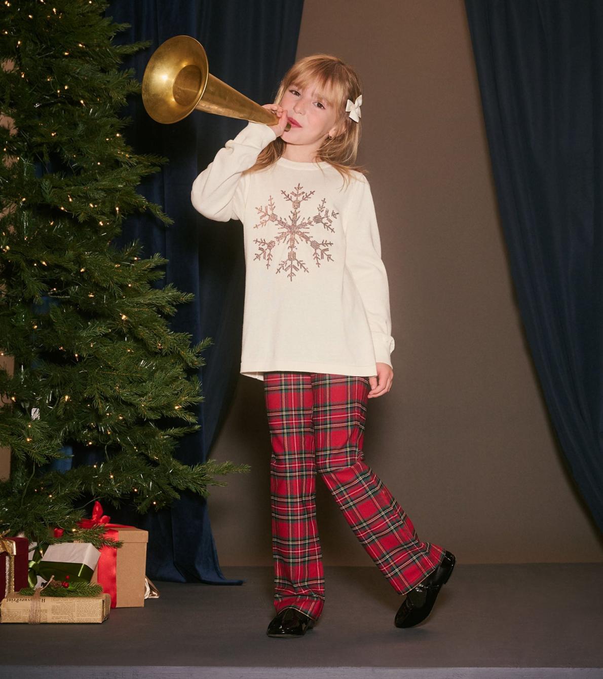 Hatley Bottoms | Girls Girls Red Plaid Flared Pants