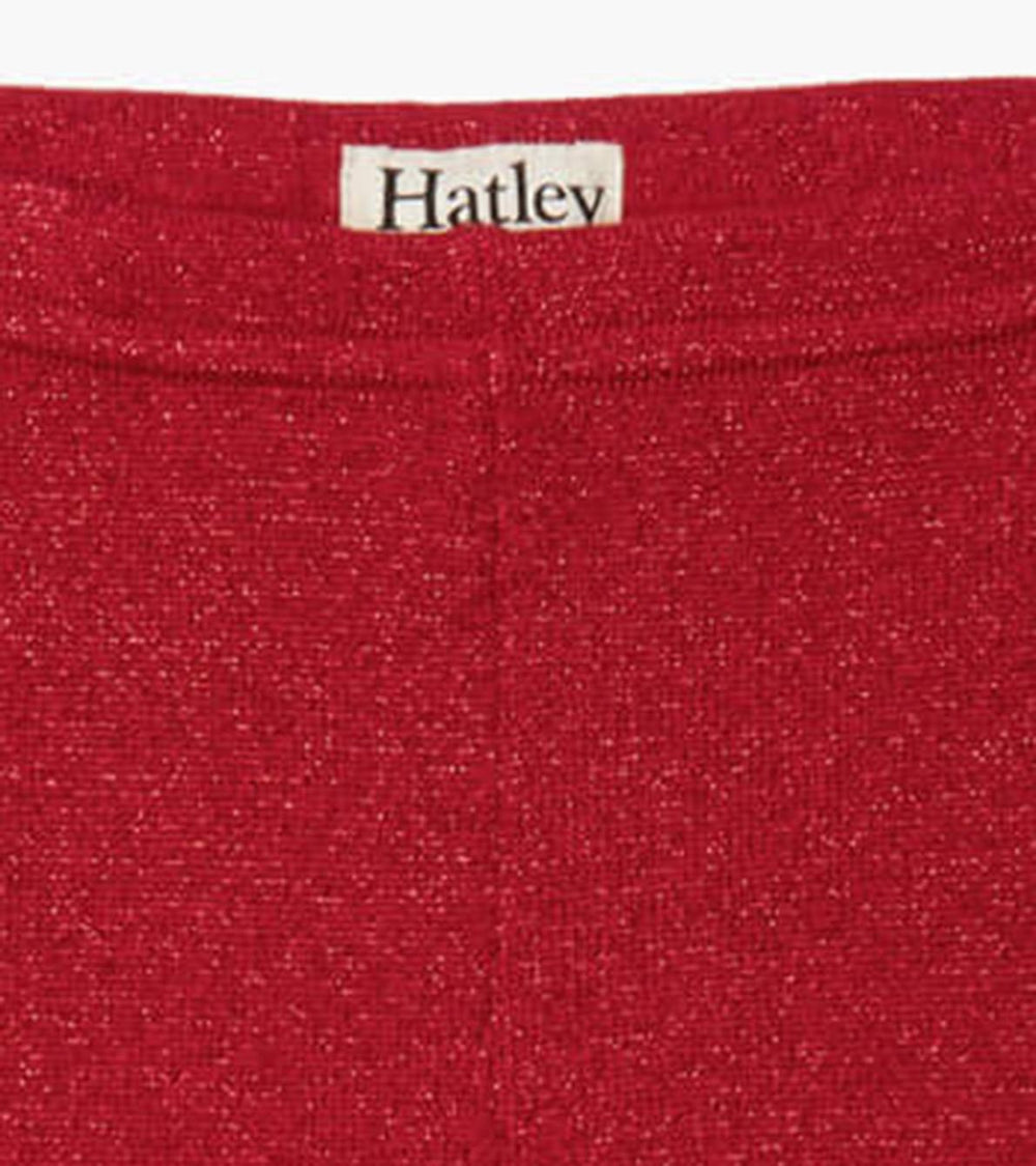Hatley Bottoms | Girls Girls Red Shimmer Knit Leggings