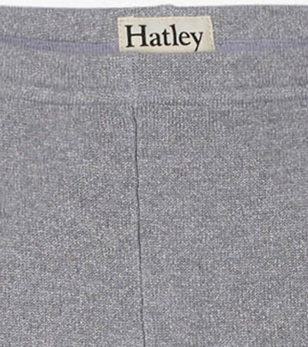 Hatley Bottoms | Girls Girls Silver Shimmer Cable Knit Leggings