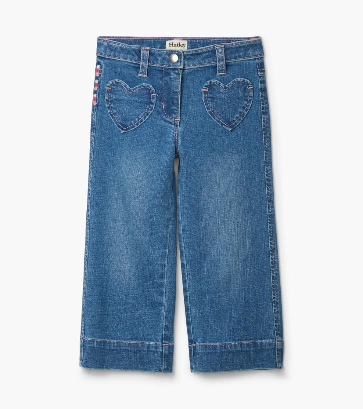 Hatley Bottoms | Girls Girls Stretch Denim Wide Leg Pants