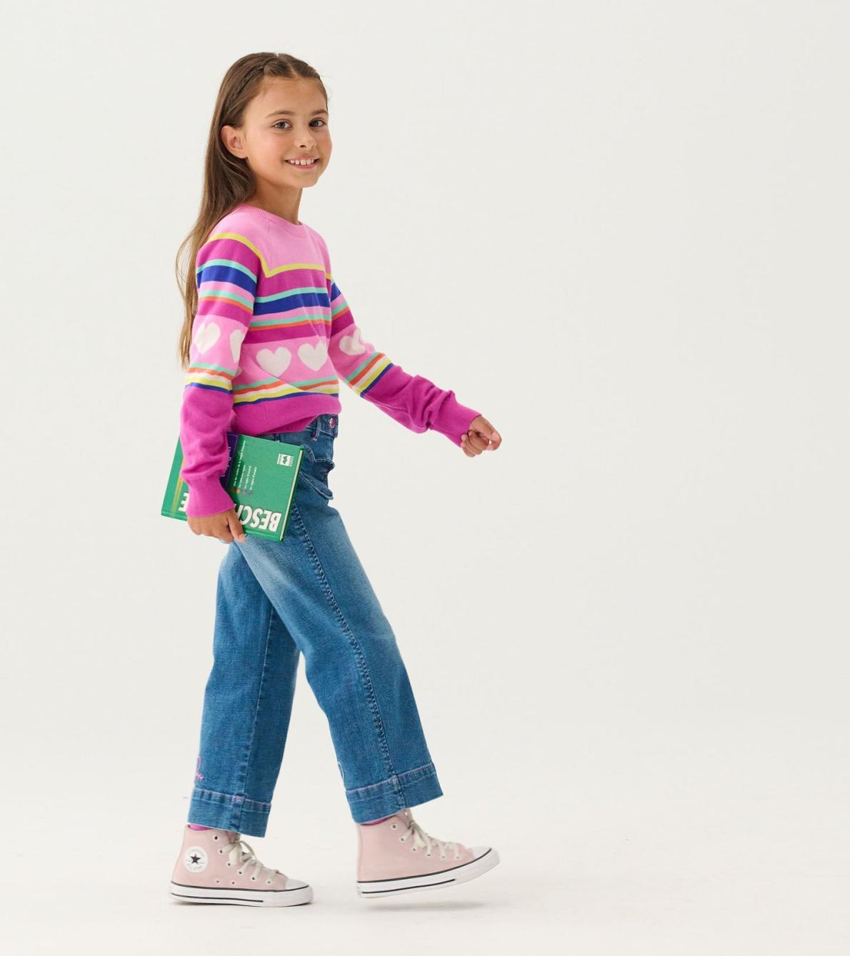 Hatley Bottoms | Girls Girls Stretch Denim Wide Leg Pants