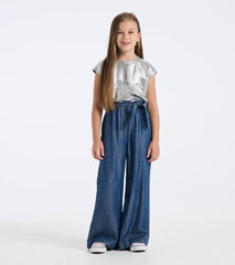 Hatley Bottoms | Girls Girls Tencel Textured Paperbag Pants