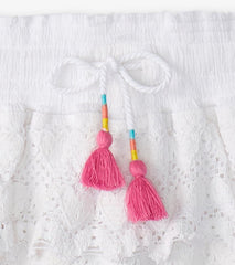 Hatley Bottoms | Girls Girls White Hearts Floaty Skort