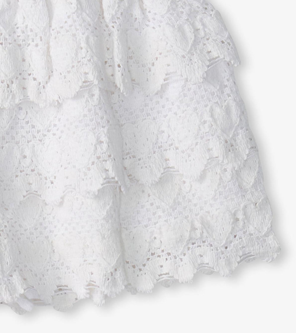 Hatley Bottoms | Girls Girls White Hearts Floaty Skort
