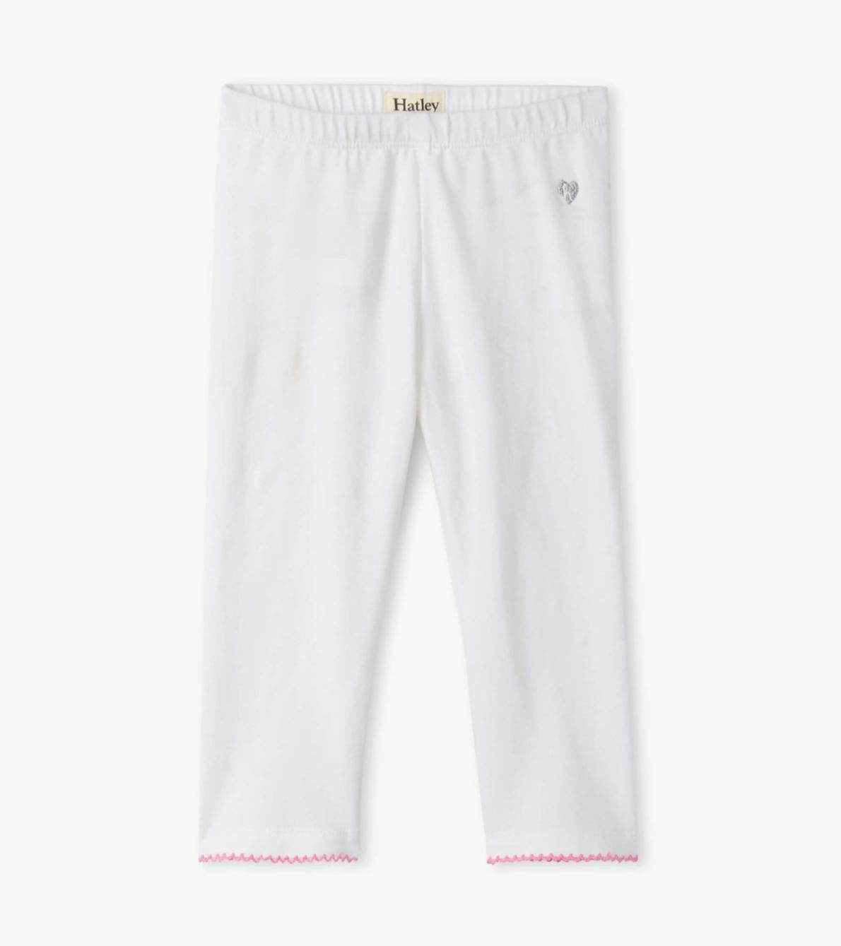 Hatley Bottoms | Girls Girls White Summer Capri Leggings