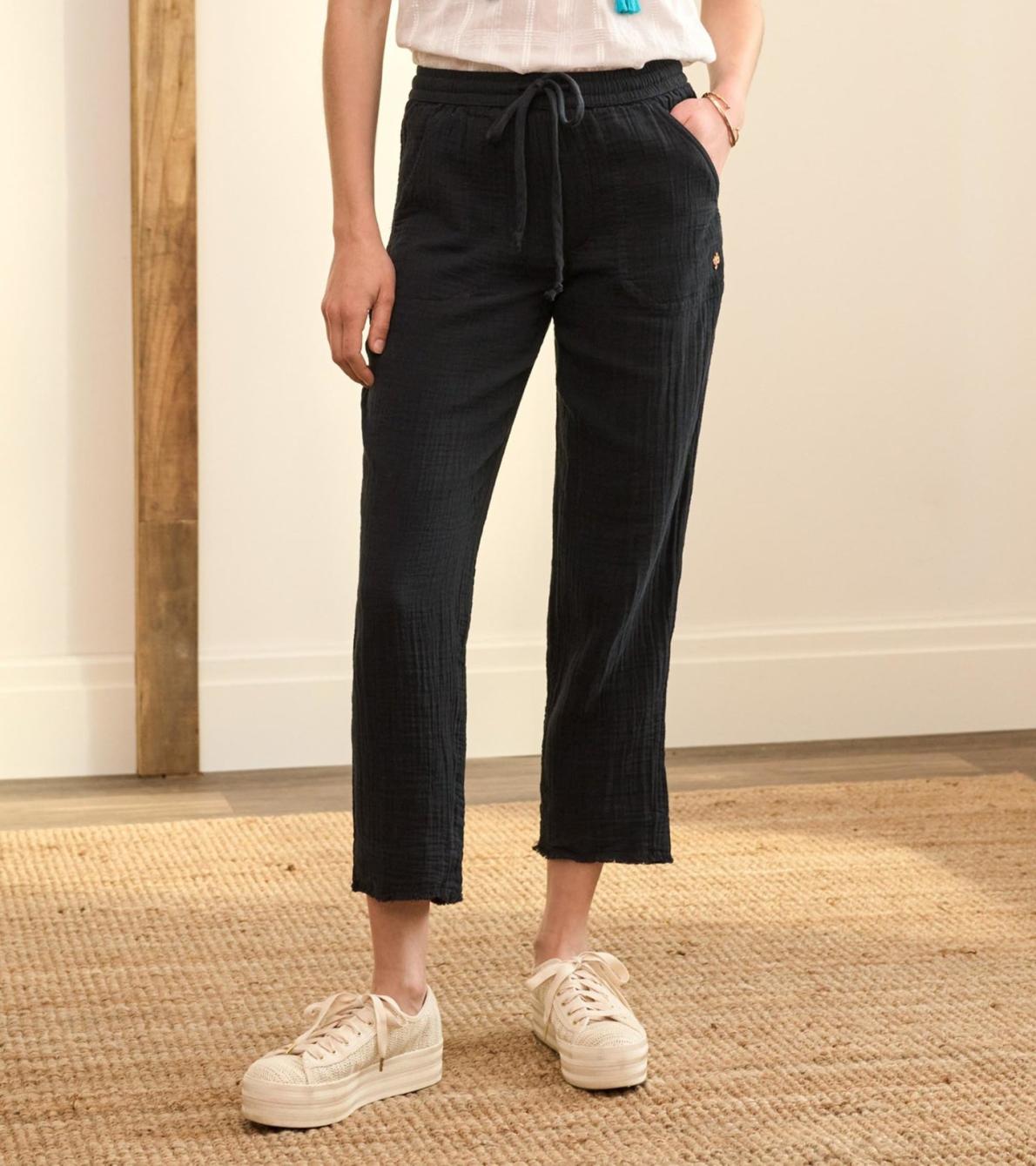 Hatley Bottoms | Women Ally Bonded Gauze Joggers - Black