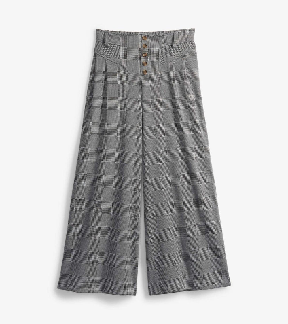 Hatley Bottoms | Women Charlie Wide Leg Pants - Houndstooth
