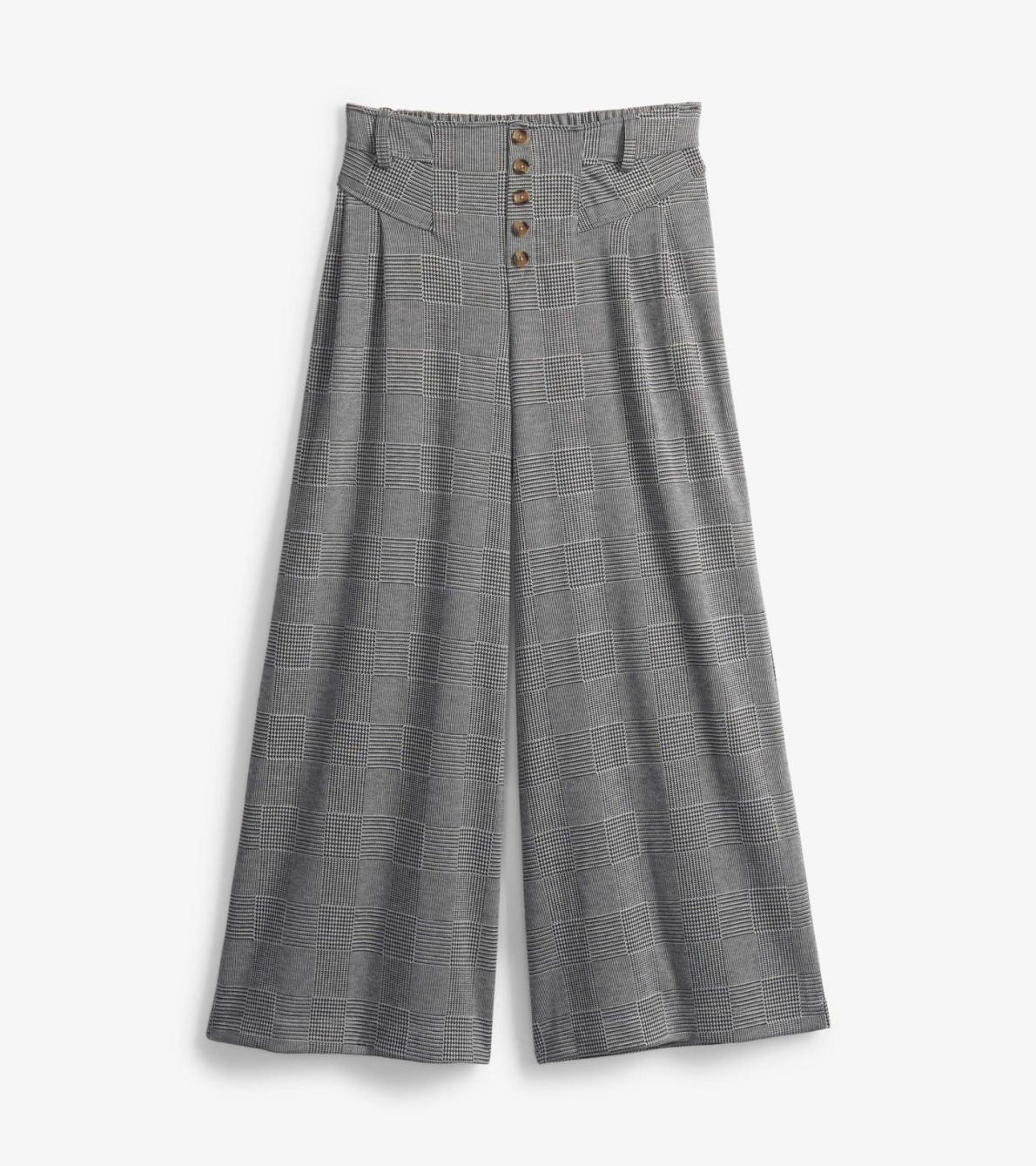 Hatley Bottoms | Women Charlie Wide Leg Pants - Houndstooth