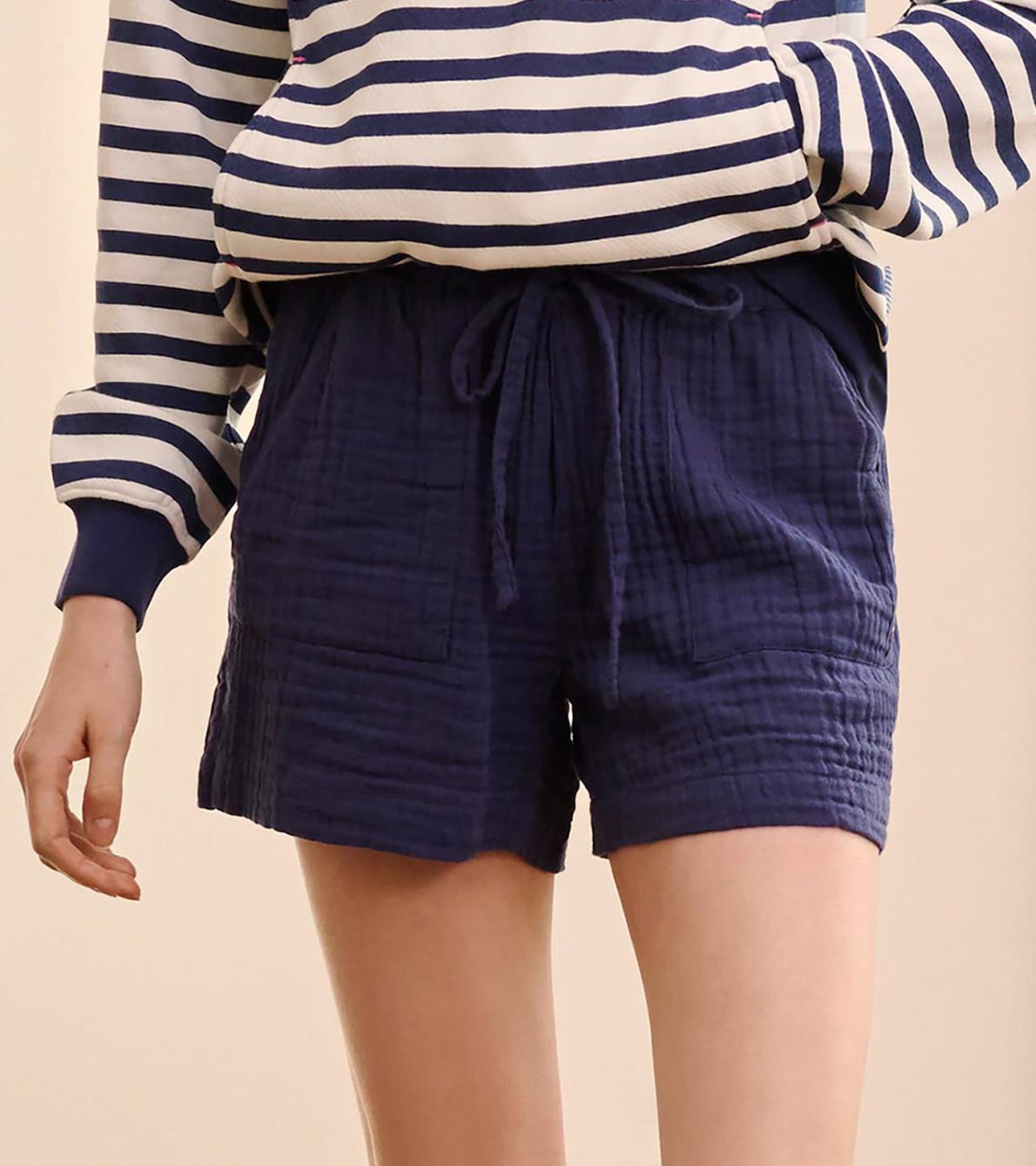 Hatley Bottoms | Women Santorini Shorts - Navy Gauze