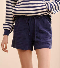 Hatley Bottoms | Women Santorini Shorts - Navy Gauze