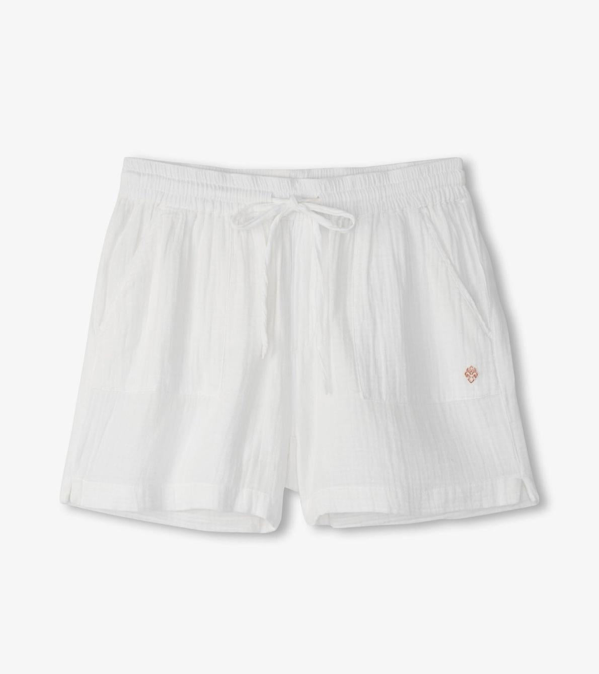 Hatley Bottoms | Women Santorini Shorts - White Gauze