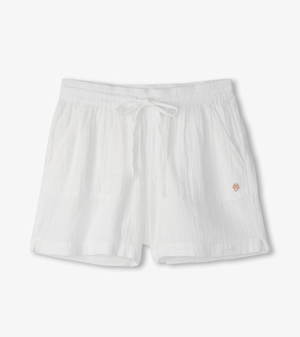 Hatley Bottoms | Women Santorini Shorts - White Gauze