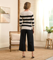 Hatley Bottoms | Women Tie Front Pants - Caviar Linen