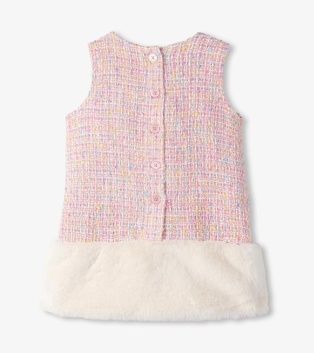 Hatley Dresses | Baby &amp; Toddler Baby &amp; Toddler Girls Aurora Pink Tweed Faux Fur Trim Dress