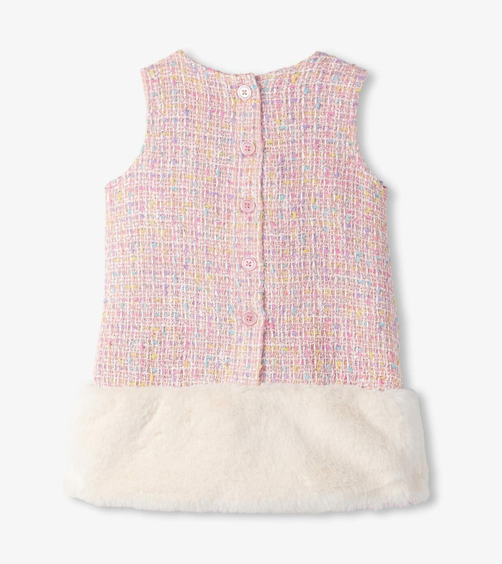 Hatley Dresses | Baby &amp; Toddler Baby &amp; Toddler Girls Aurora Pink Tweed Faux Fur Trim Dress