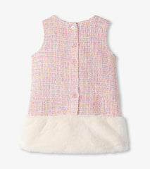 Hatley Dresses | Baby &amp; Toddler Baby &amp; Toddler Girls Aurora Pink Tweed Faux Fur Trim Dress