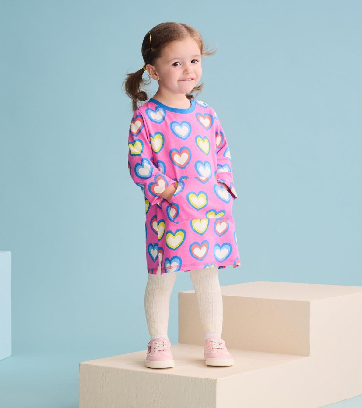 Hatley Dresses | Baby &amp; Toddler Baby &amp; Toddler Girls Big Groovy Heart Terry Dress