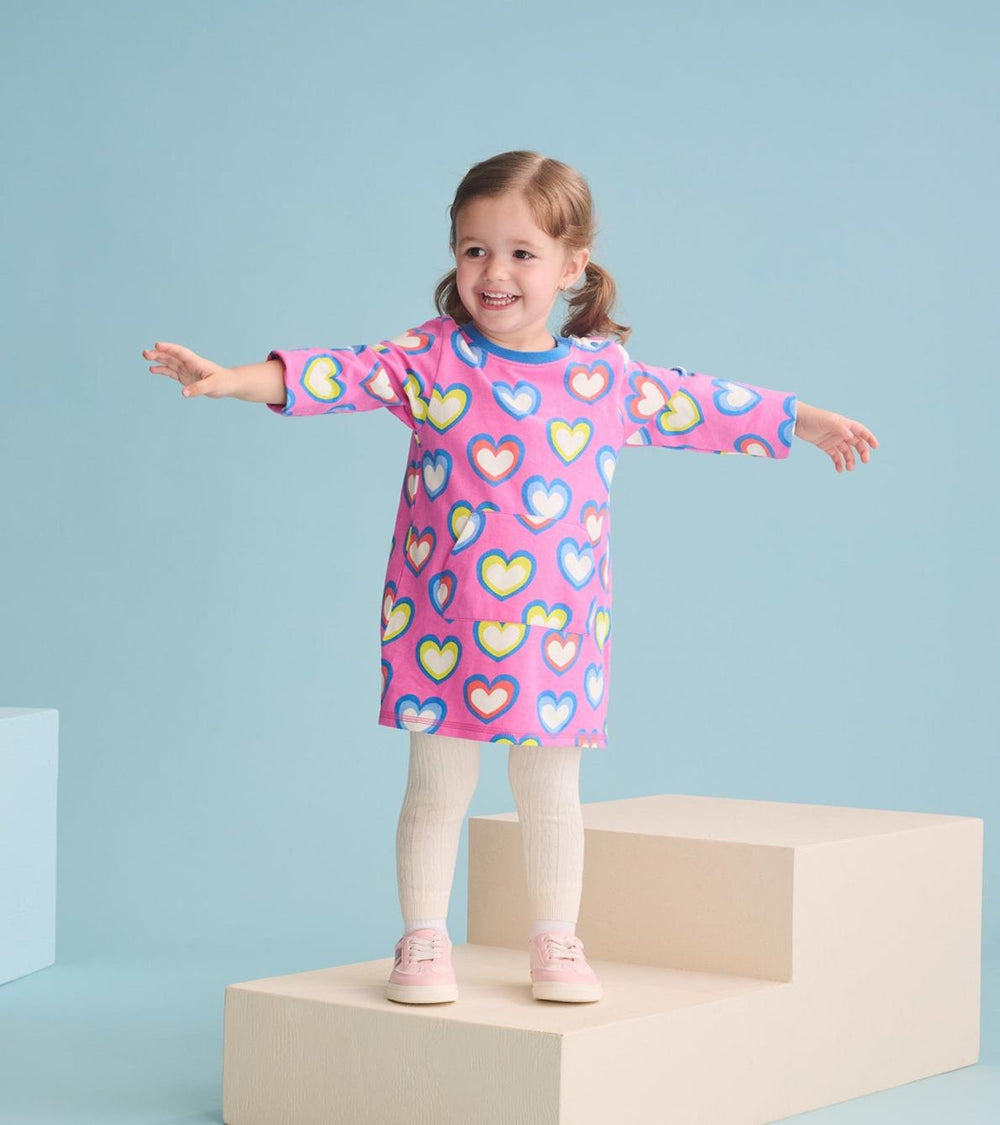 Hatley Dresses | Baby &amp; Toddler Baby &amp; Toddler Girls Big Groovy Heart Terry Dress