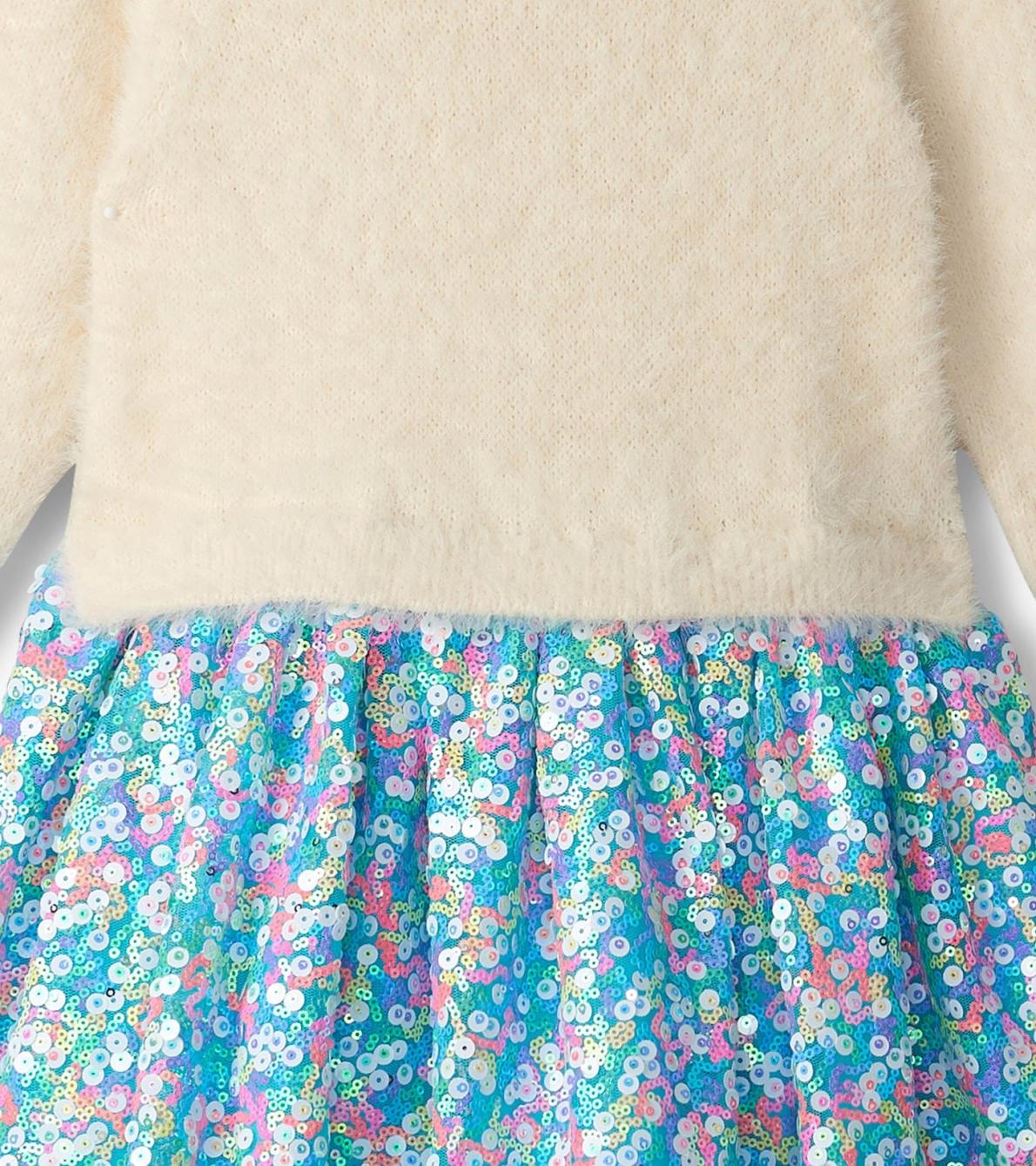 Hatley Dresses | Girls Girls Cami Lace Fuzzy Mixed Sequin Skirt Dress