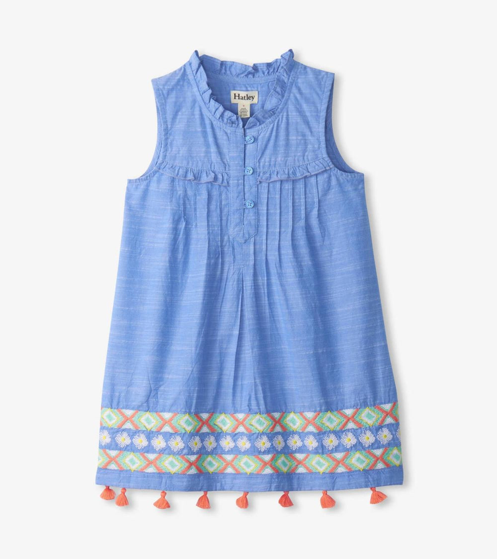 Hatley Dresses | Girls Girls Chambray Pintuck Dress