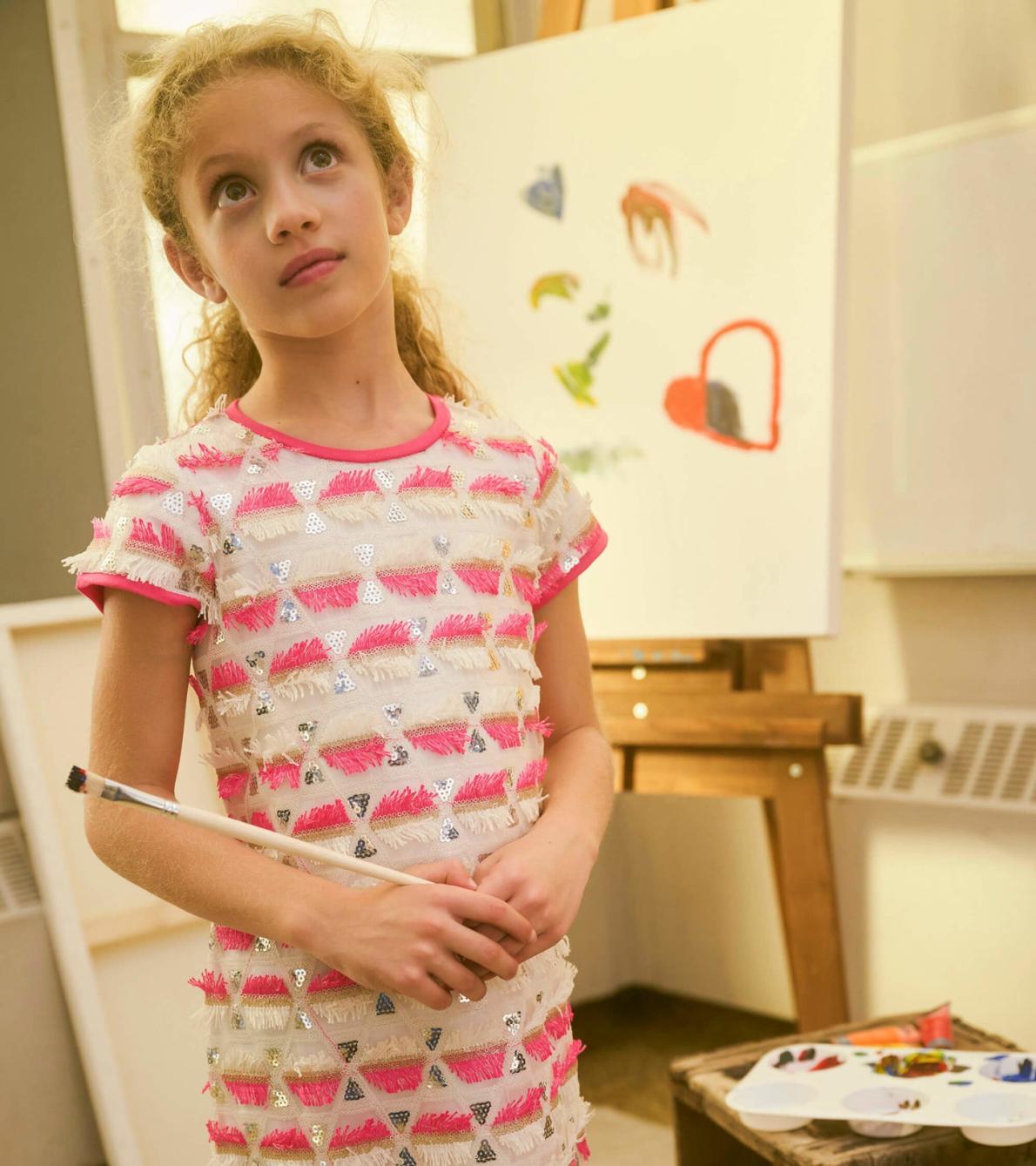 Hatley Dresses | Girls Girls Geometric Sequins Cap Sleeve Dress