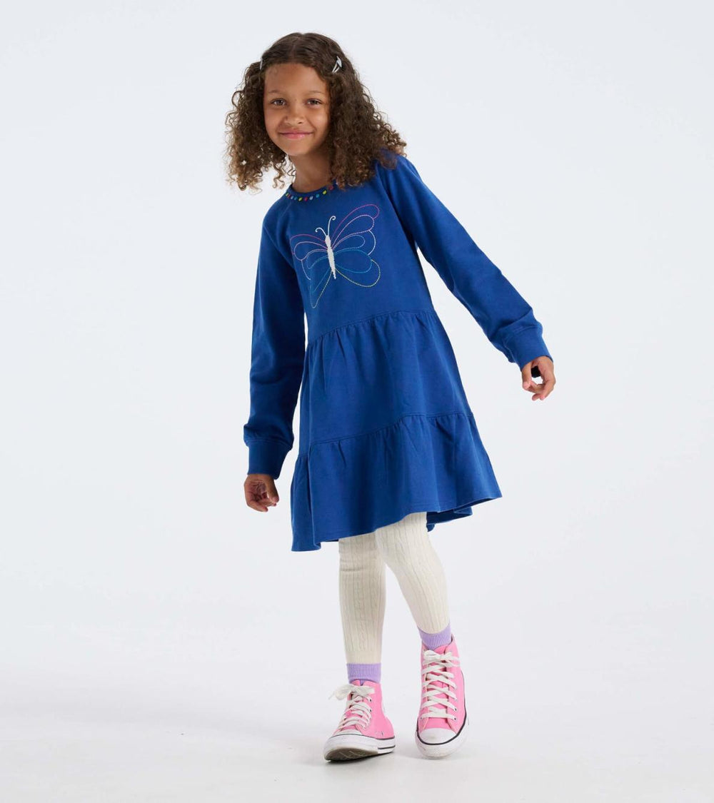 Hatley Dresses | Girls Girls Groovy Butterfly Gathered Tiered Dress