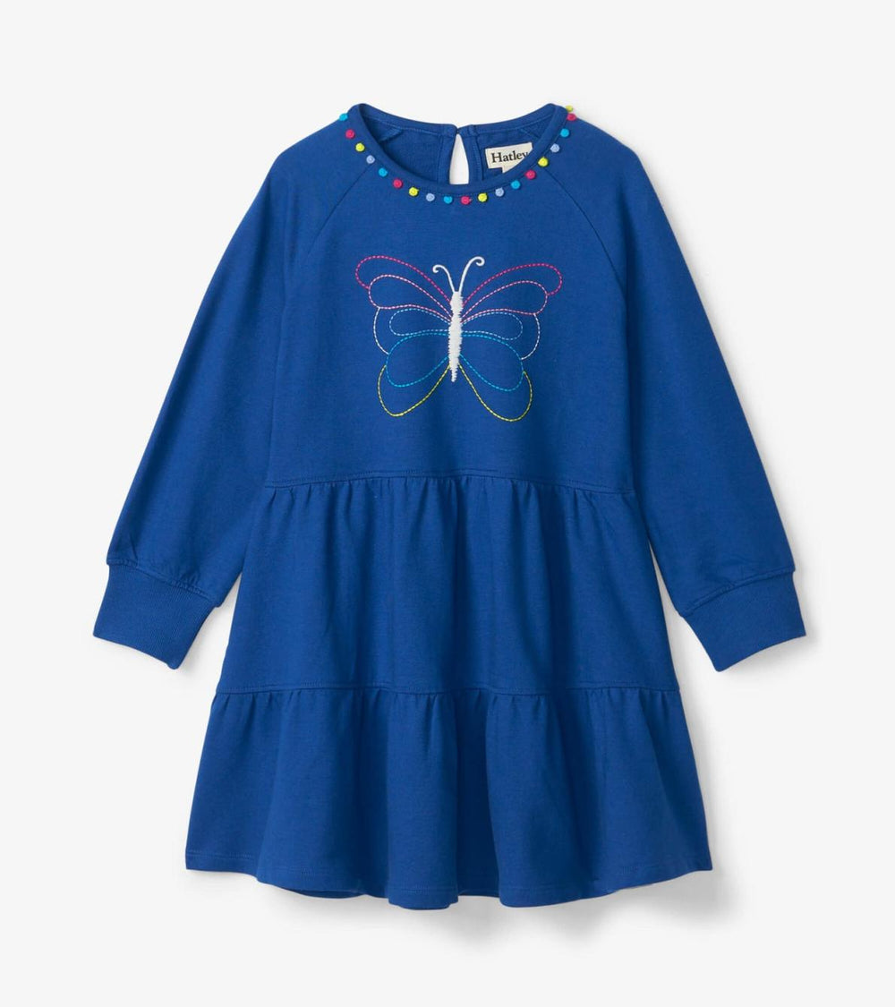 Hatley Dresses | Girls Girls Groovy Butterfly Gathered Tiered Dress