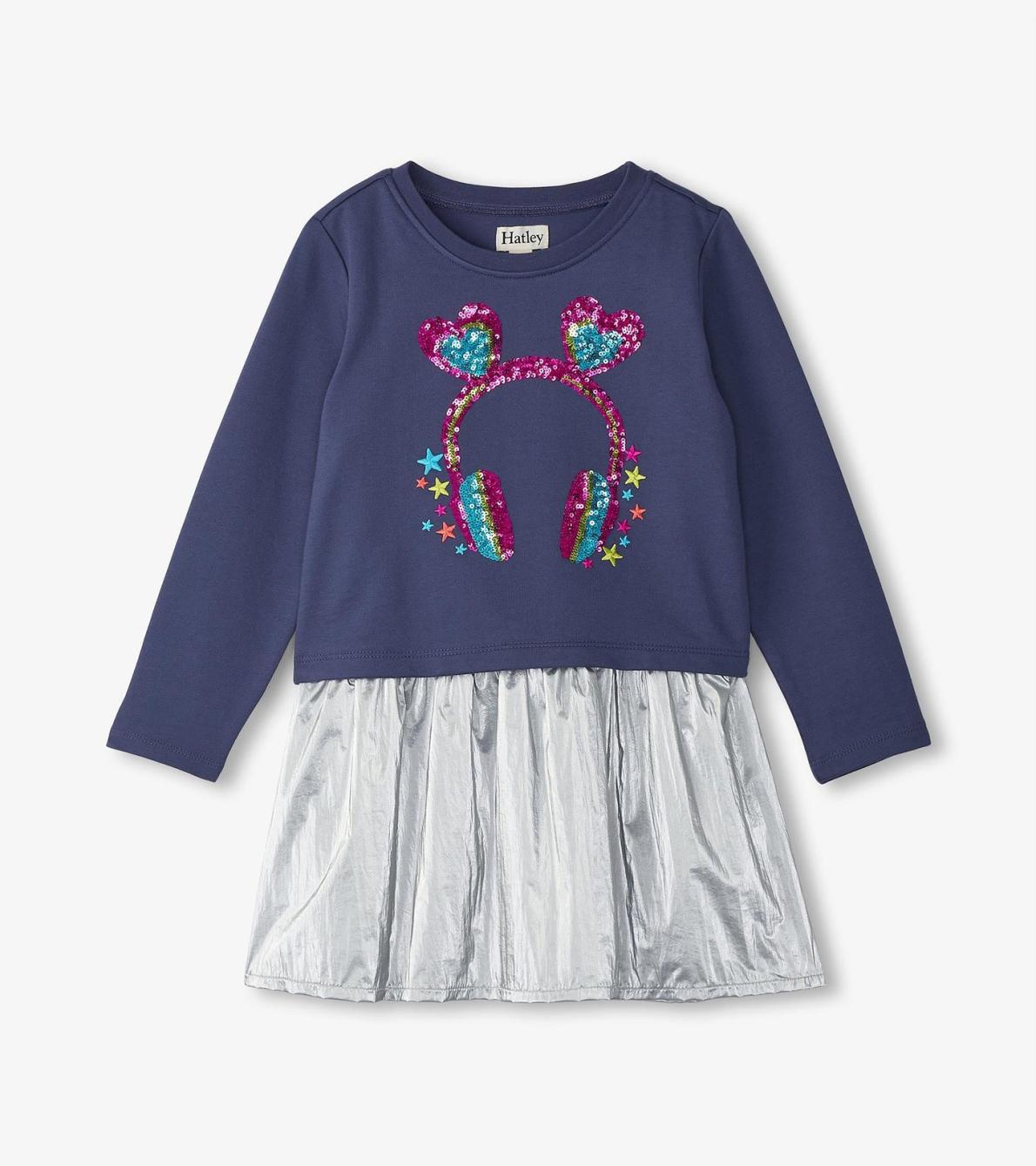 Hatley Dresses | Girls Girls Headphones Dropped Waist Dress
