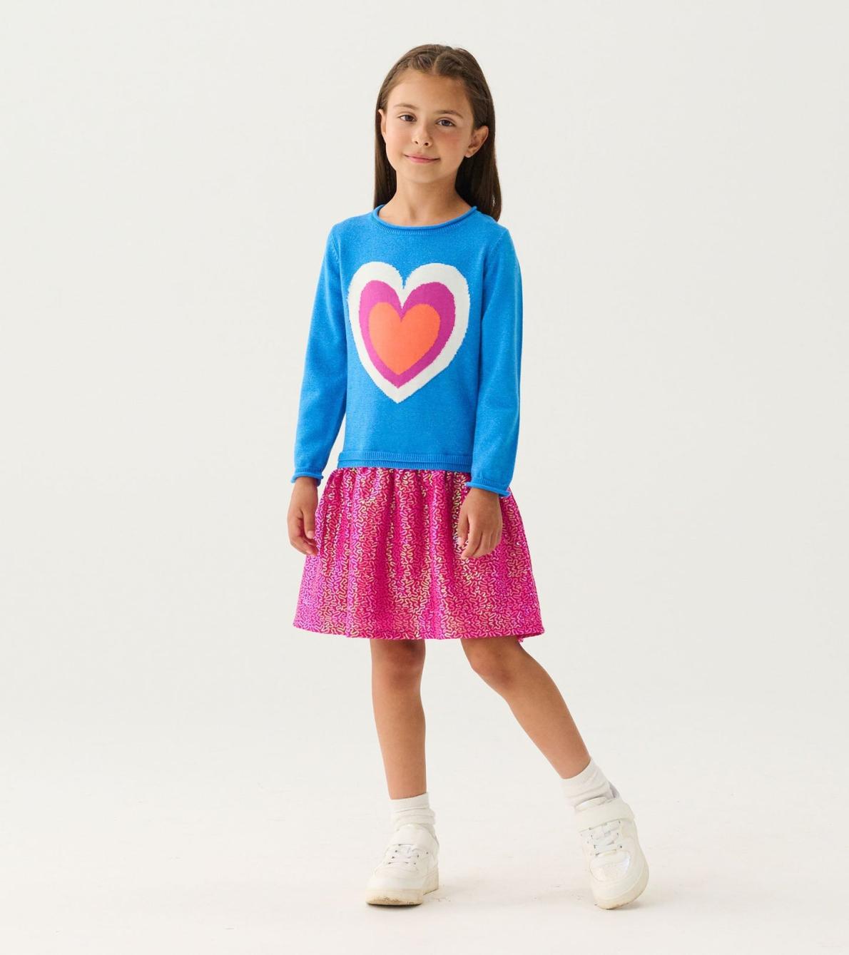 Hatley Dresses | Girls Girls Hearts Dropped Waist Sweater Dress