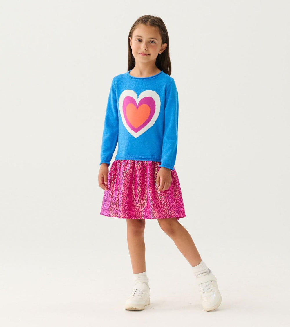 Hatley Dresses | Girls Girls Hearts Dropped Waist Sweater Dress