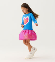 Hatley Dresses | Girls Girls Hearts Dropped Waist Sweater Dress
